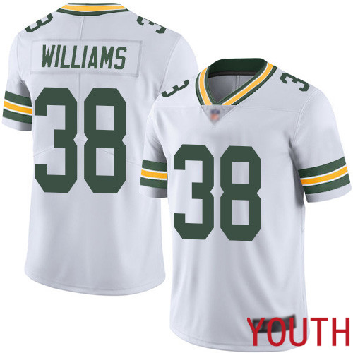 Green Bay Packers Limited White Youth #38 Williams Tramon Road Jersey Nike NFL Vapor Untouchable->youth nfl jersey->Youth Jersey